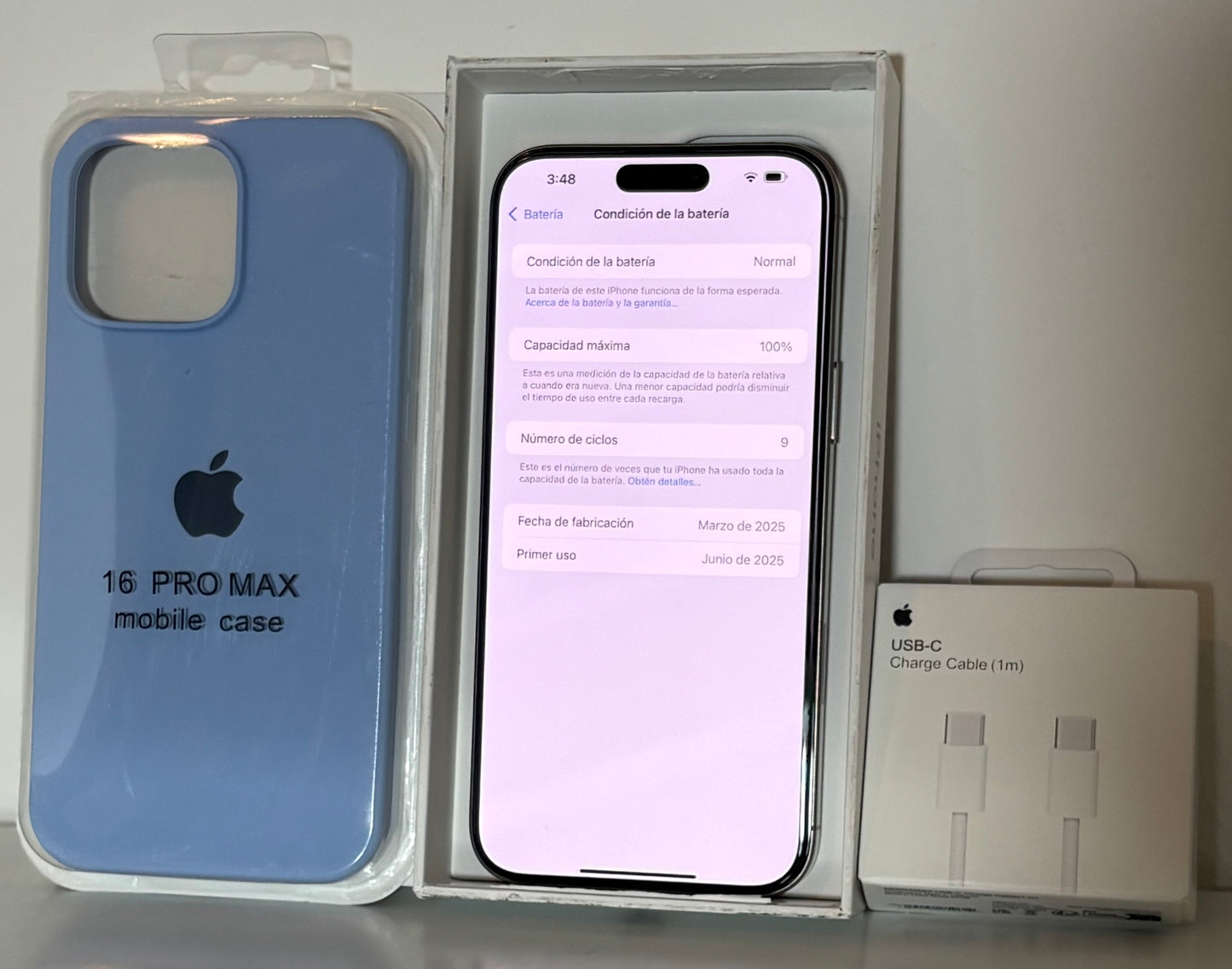 Combo Apple IPhone 16 Pro Max 256GB Natural Open Box+ Accesorios