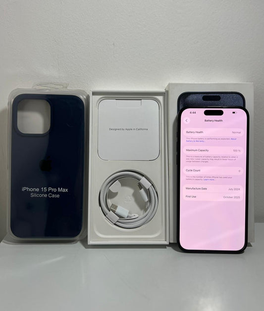 Combo Apple iPhone 15 Pro Max 256GB 100% - Blue