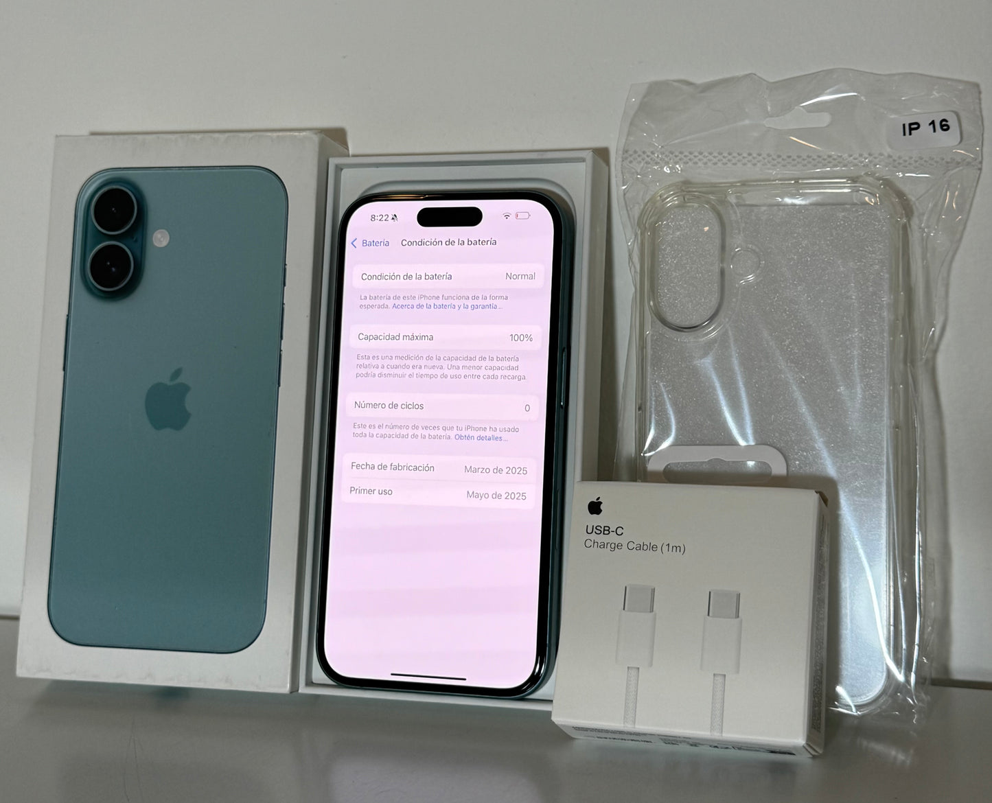 Combo Apple IPhone 16 128GB Teal Open Box+ Accesorios