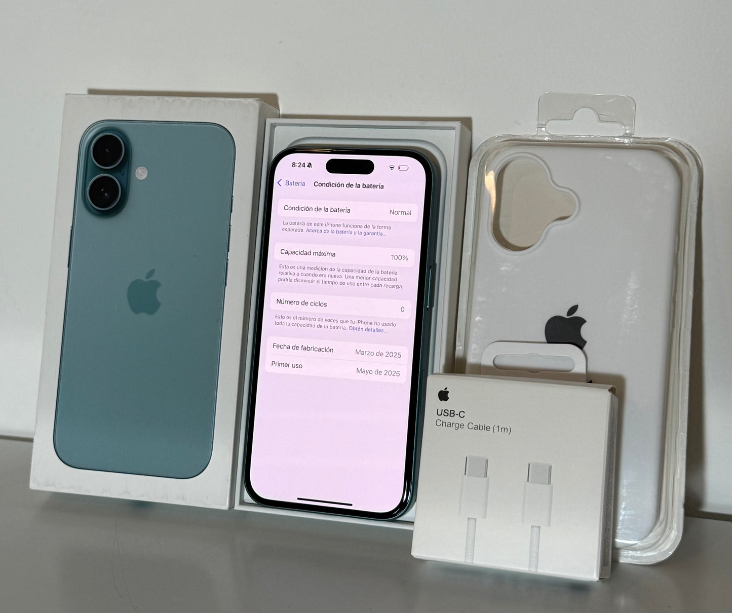 Combo Apple Iphone 16 128GB Teal Open Box + Accesorios