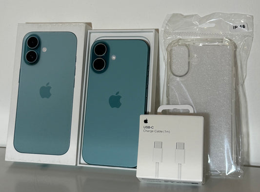 Combo Apple IPhone 16 128GB Teal Open Box+ Accesorios