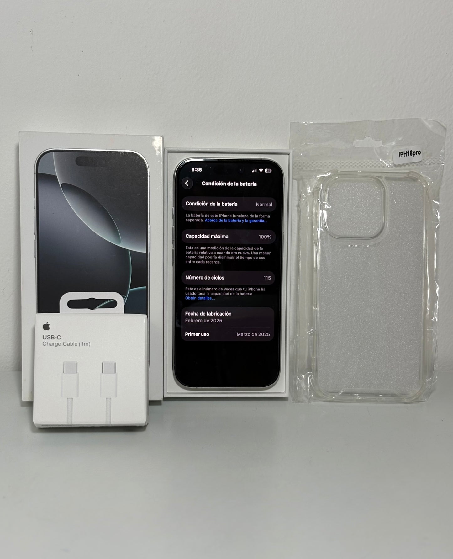 Combo Apple iPhone 16 Pro 100% 128GB White